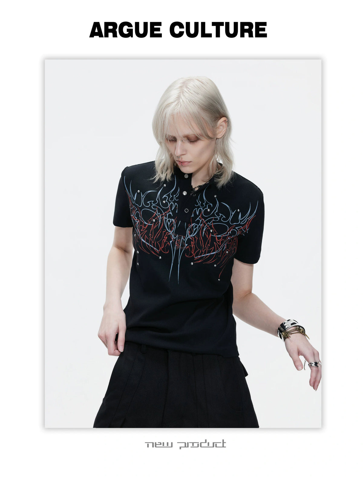 Unisex Gothic Rivet Graphic T-Shirt | Cotton Blend - description image 11