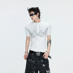 Unisex Gothic Rivet Graphic T-Shirt | Cotton Blend - main image 2