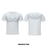 Unisex Gothic Rivet Graphic T-Shirt | Cotton Blend - White Top