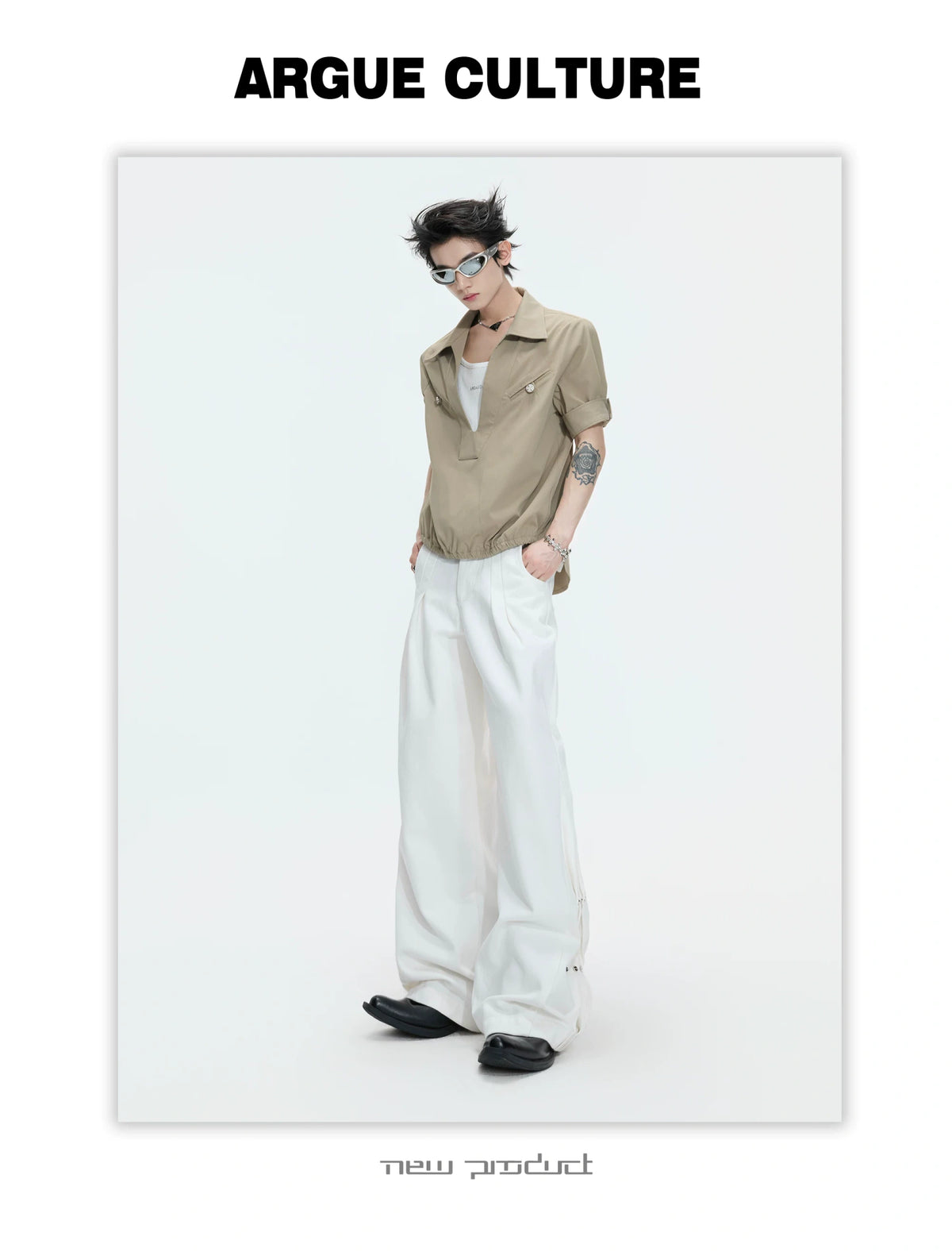 Mock-Layered Utility Shirt in Cotton Lyocell - description image 5