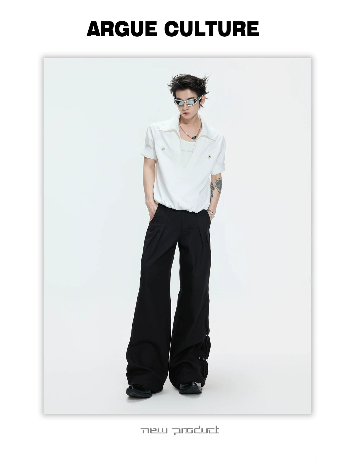 Mock-Layered Utility Shirt in Cotton Lyocell - description image 14