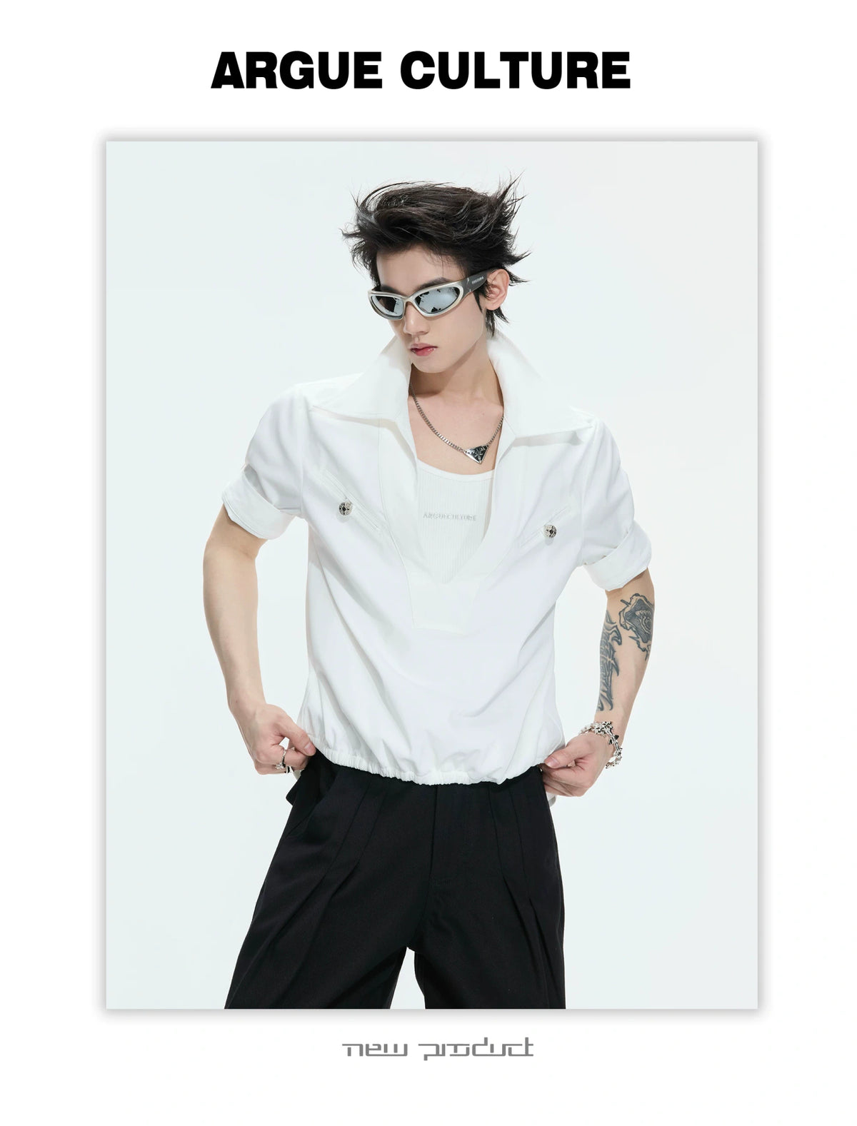 Mock-Layered Utility Shirt in Cotton Lyocell - description image 15