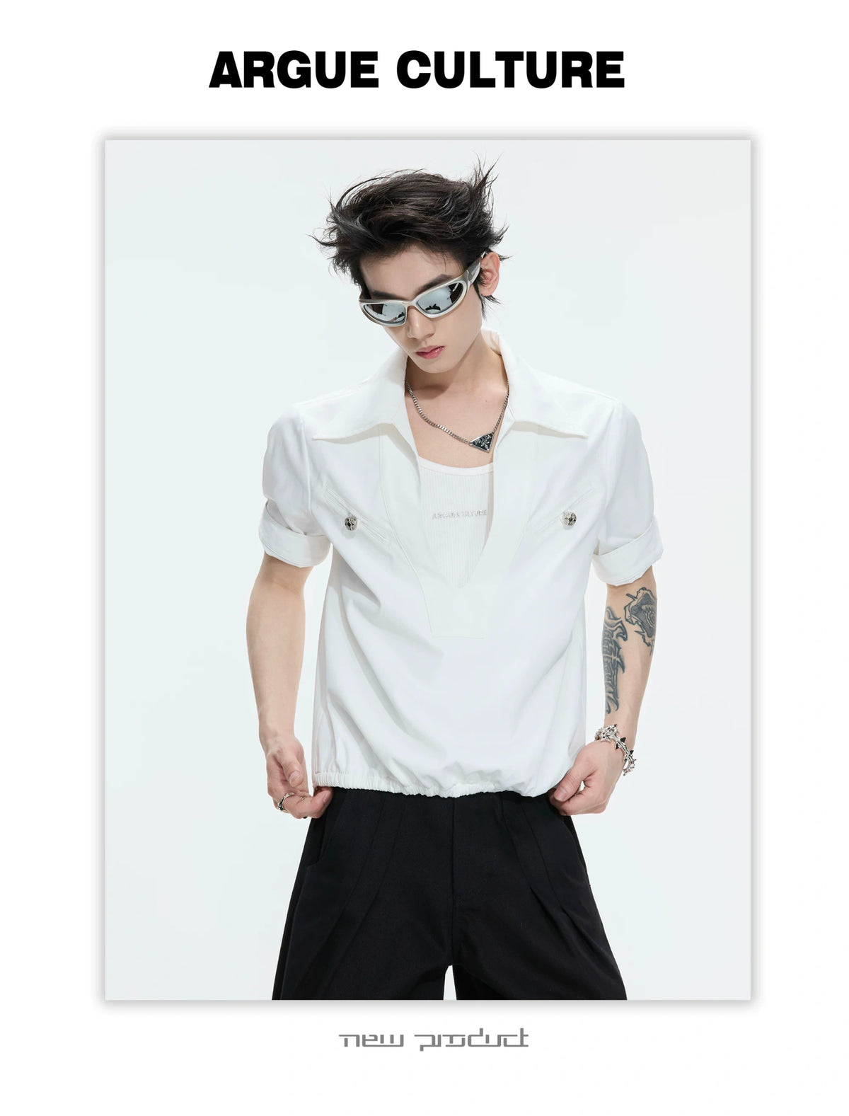 Mock-Layered Utility Shirt in Cotton Lyocell - description image 18
