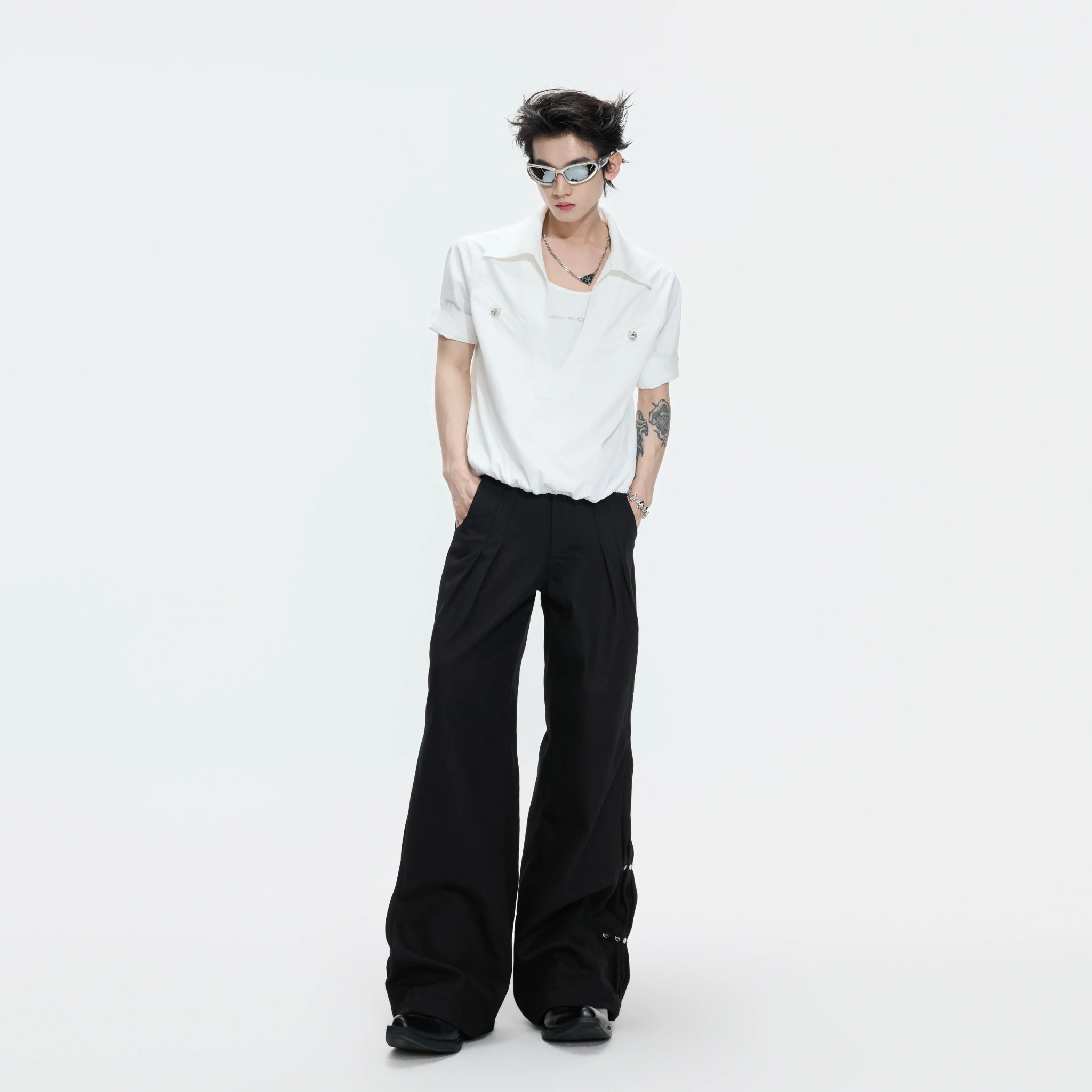 Mock-Layered Utility Shirt in Cotton Lyocell - main image 5