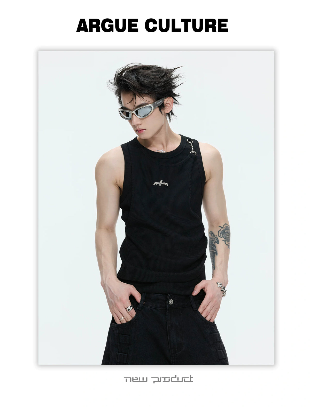 Faux-Layer Ribbed Tank with Metal Hardware - description image 4