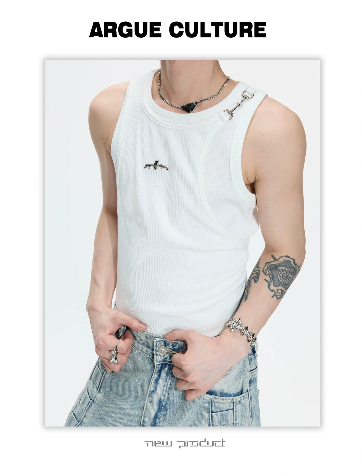 Faux-Layer Ribbed Tank with Metal Hardware - description image 24