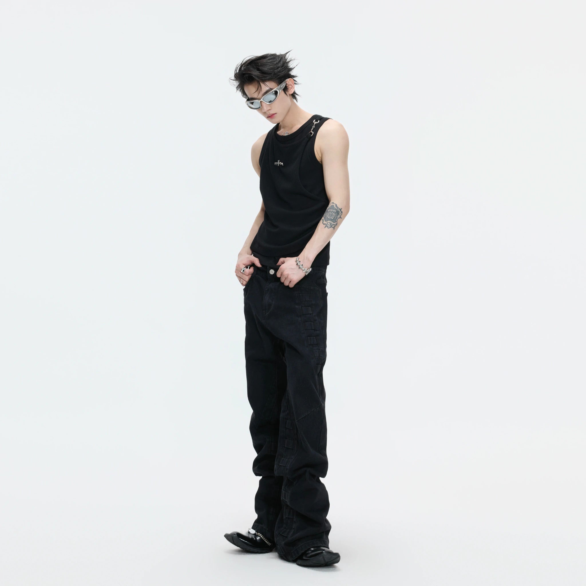 Faux-Layer Ribbed Tank with Metal Hardware - main image 4