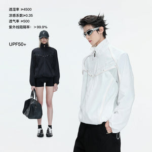 UPF 50+ Embroidered Stand-Collar Sun Jacket - main image 1
