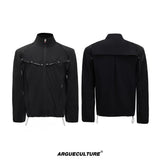 UPF 50+ Embroidered Stand-Collar Sun Jacket - Black