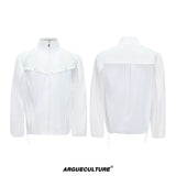 UPF 50+ Embroidered Stand-Collar Sun Jacket - White