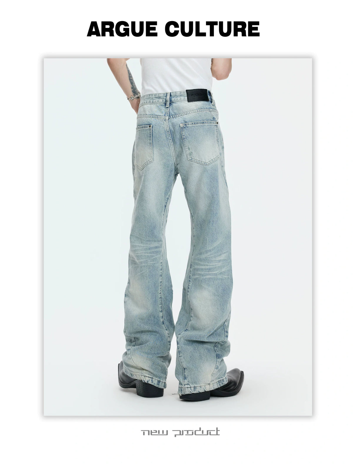 Washed Distressed Wide-Leg Jeans | Sculpted Denim - description image 7