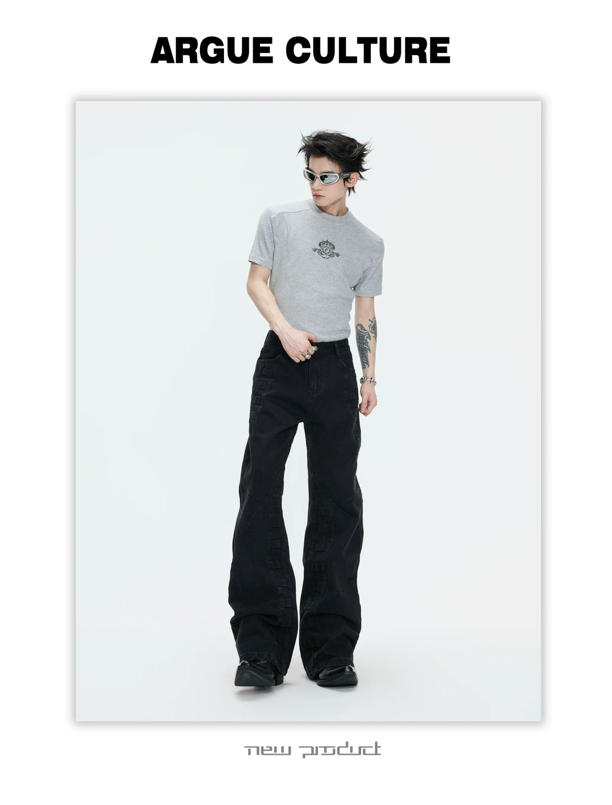 Washed Distressed Wide-Leg Jeans | Sculpted Denim - description image 10