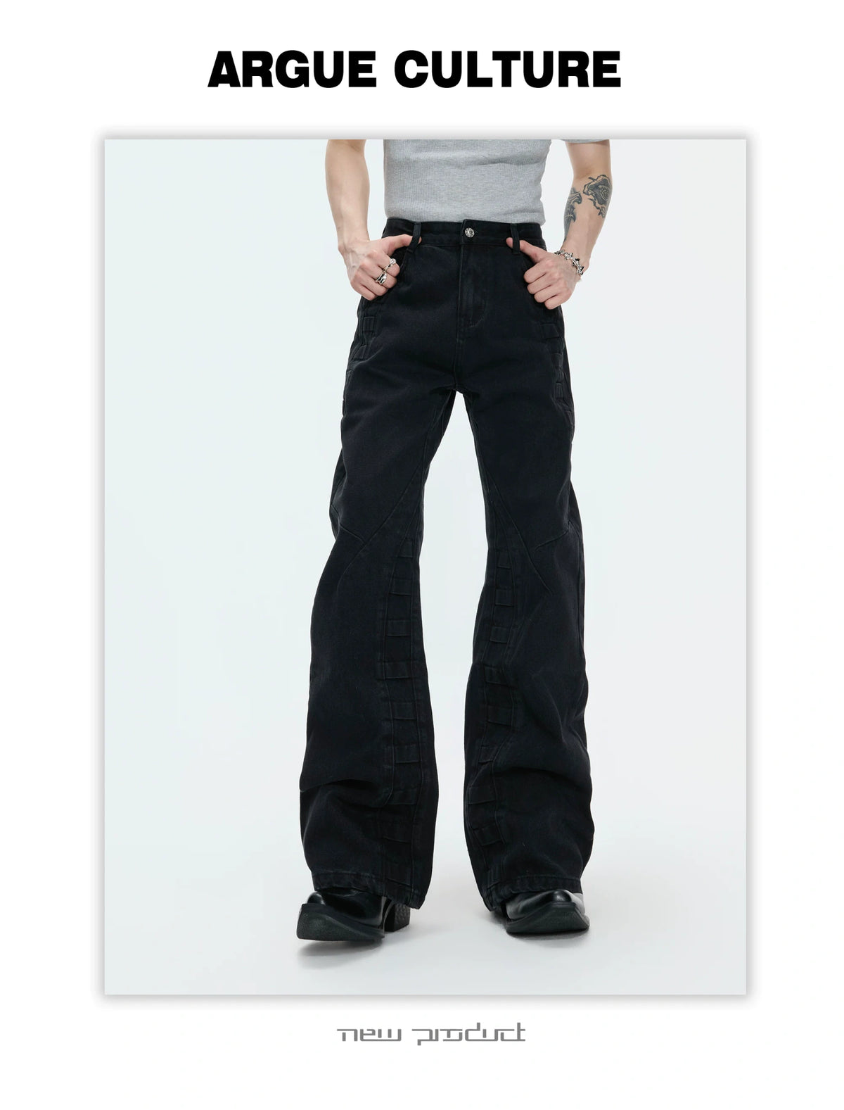 Washed Distressed Wide-Leg Jeans | Sculpted Denim - description image 11