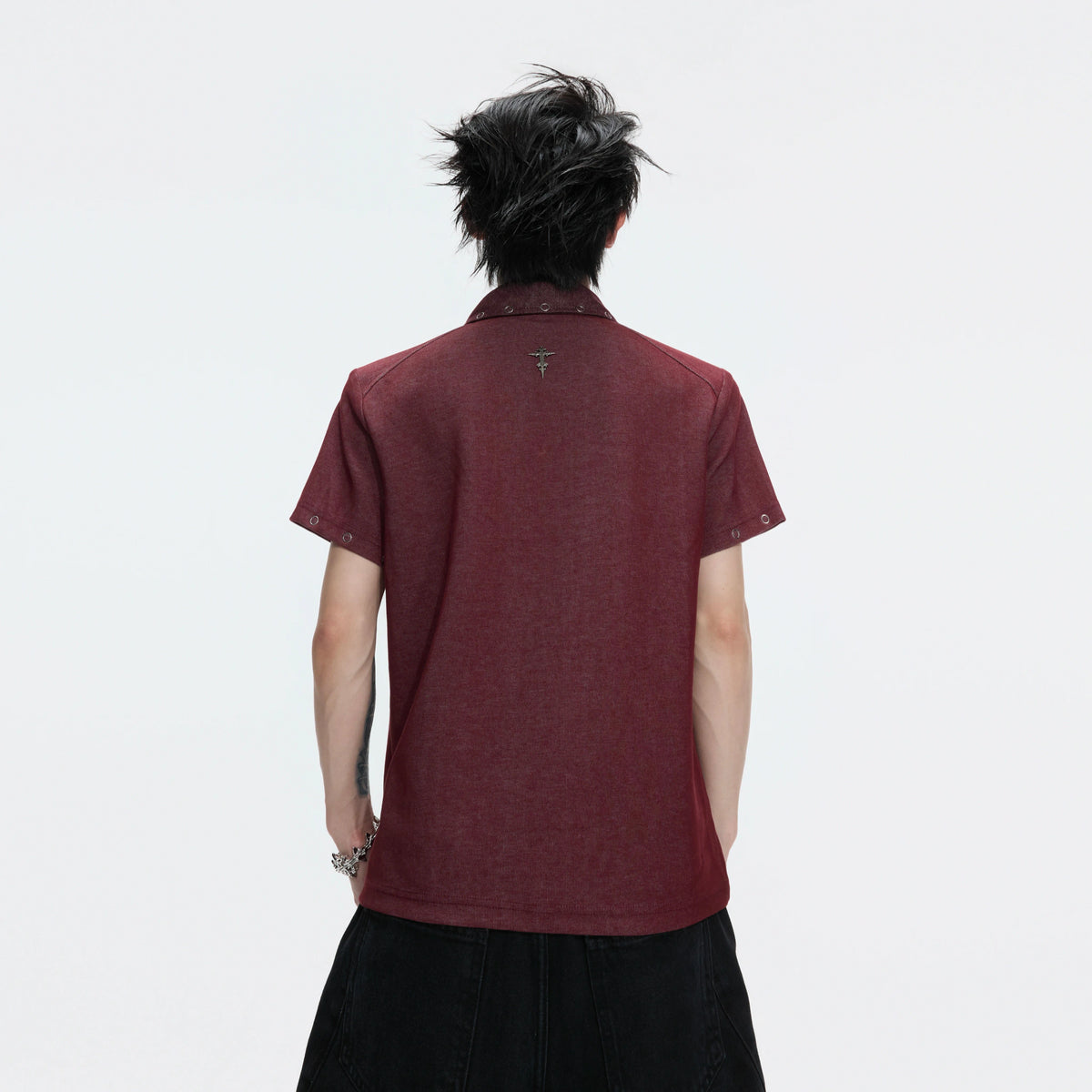 Washed Textured Polo Shirt with Structured Cut - main image 2