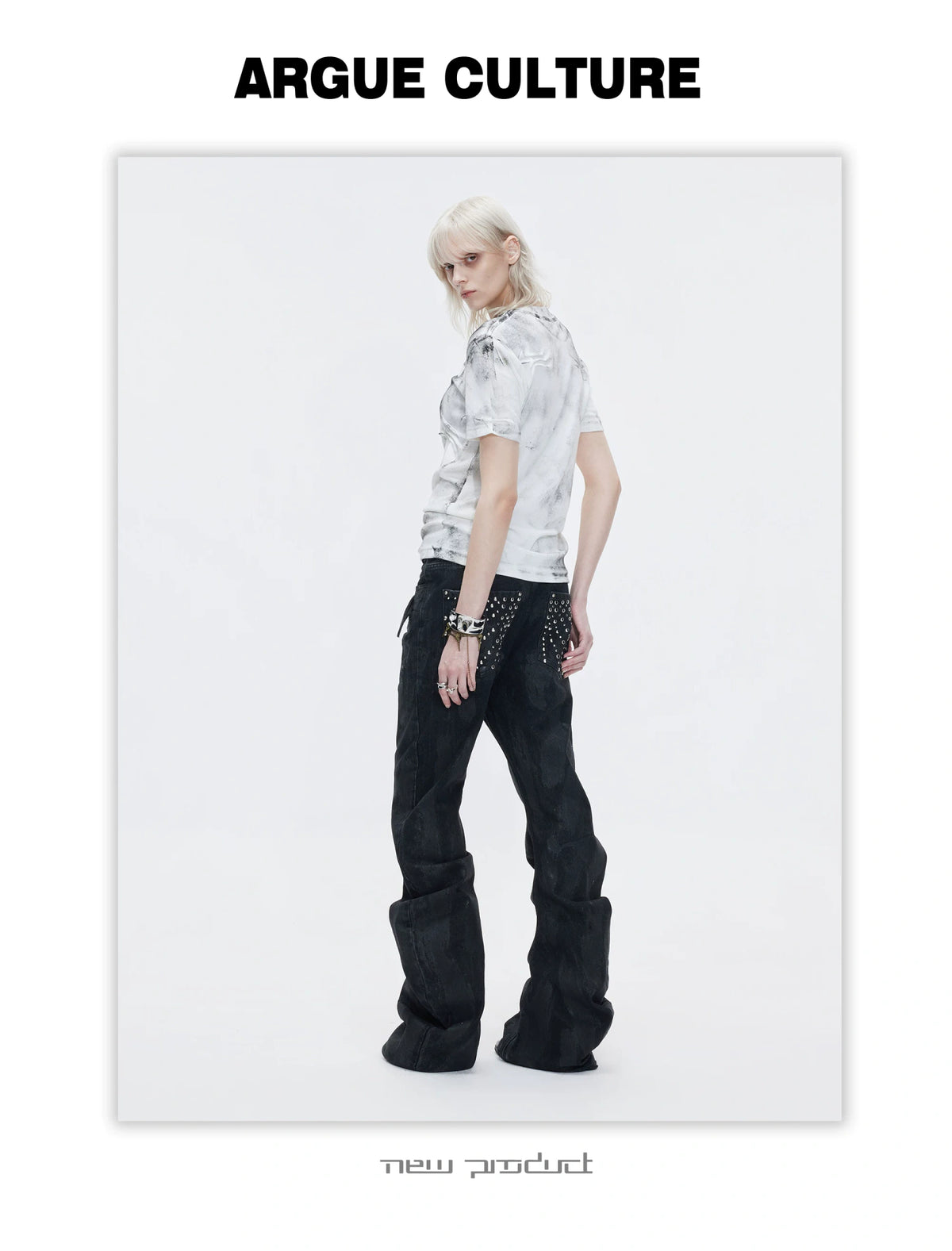 Distressed Cross Graphic Fitted T-Shirt | Cotton Blend - description image 4
