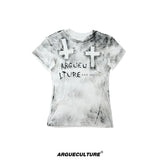Distressed Cross Graphic Fitted T-Shirt | Cotton Blend - White