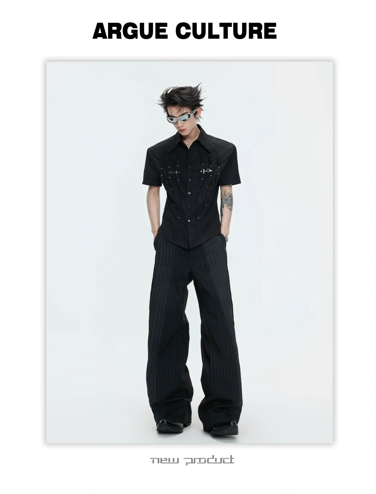 Pleated Waist-Cinched Short-Sleeve Shirt | Avant-Garde - description image 13