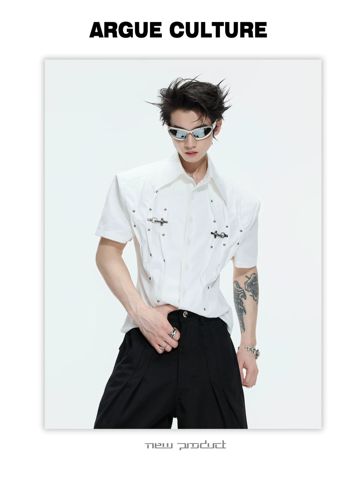 Pleated Waist-Cinched Short-Sleeve Shirt | Avant-Garde - description image 17