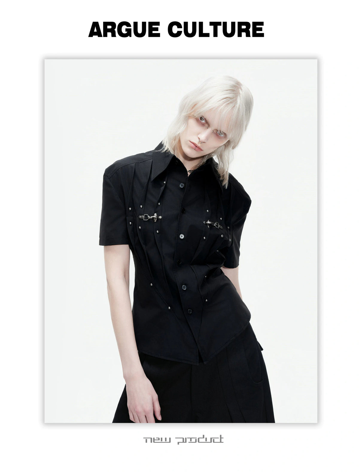 Pleated Waist-Cinched Short-Sleeve Shirt | Avant-Garde - description image 19