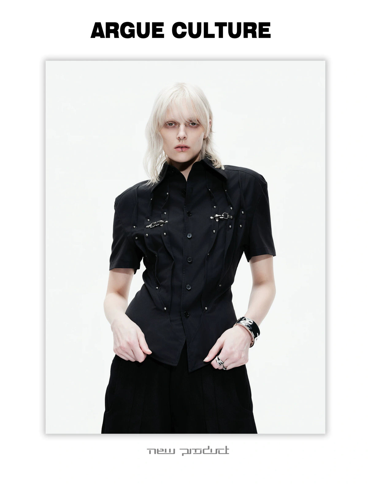 Pleated Waist-Cinched Short-Sleeve Shirt | Avant-Garde - description image 20