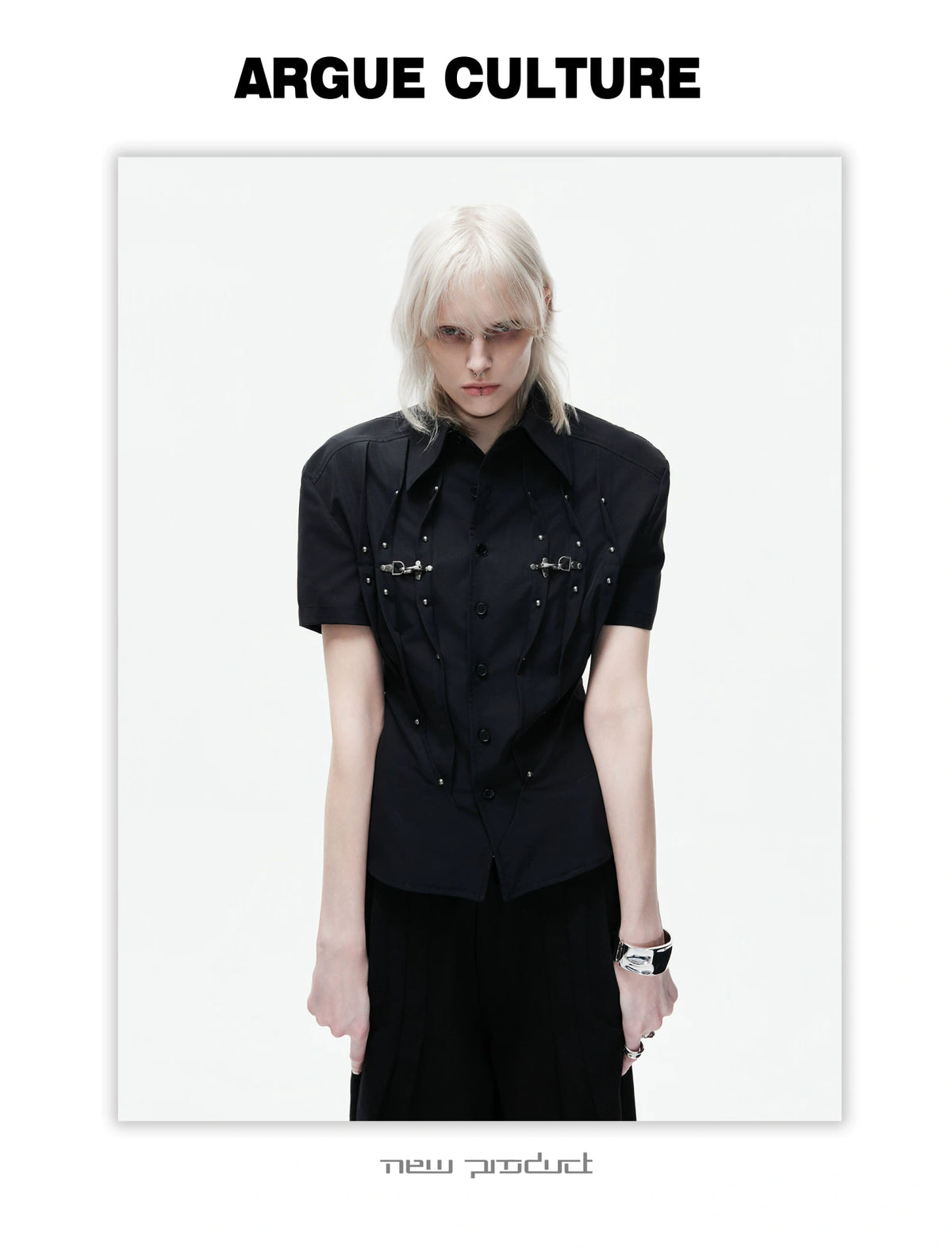 Pleated Waist-Cinched Short-Sleeve Shirt | Avant-Garde - description image 21