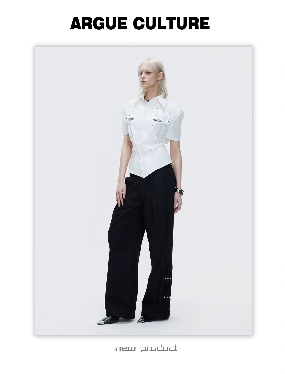 Pleated Waist-Cinched Short-Sleeve Shirt | Avant-Garde - description image 25