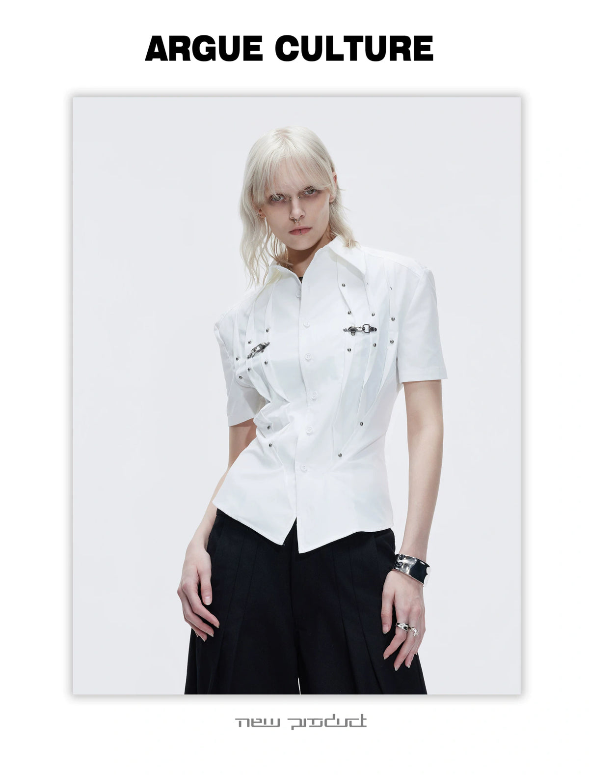 Pleated Waist-Cinched Short-Sleeve Shirt | Avant-Garde - description image 27