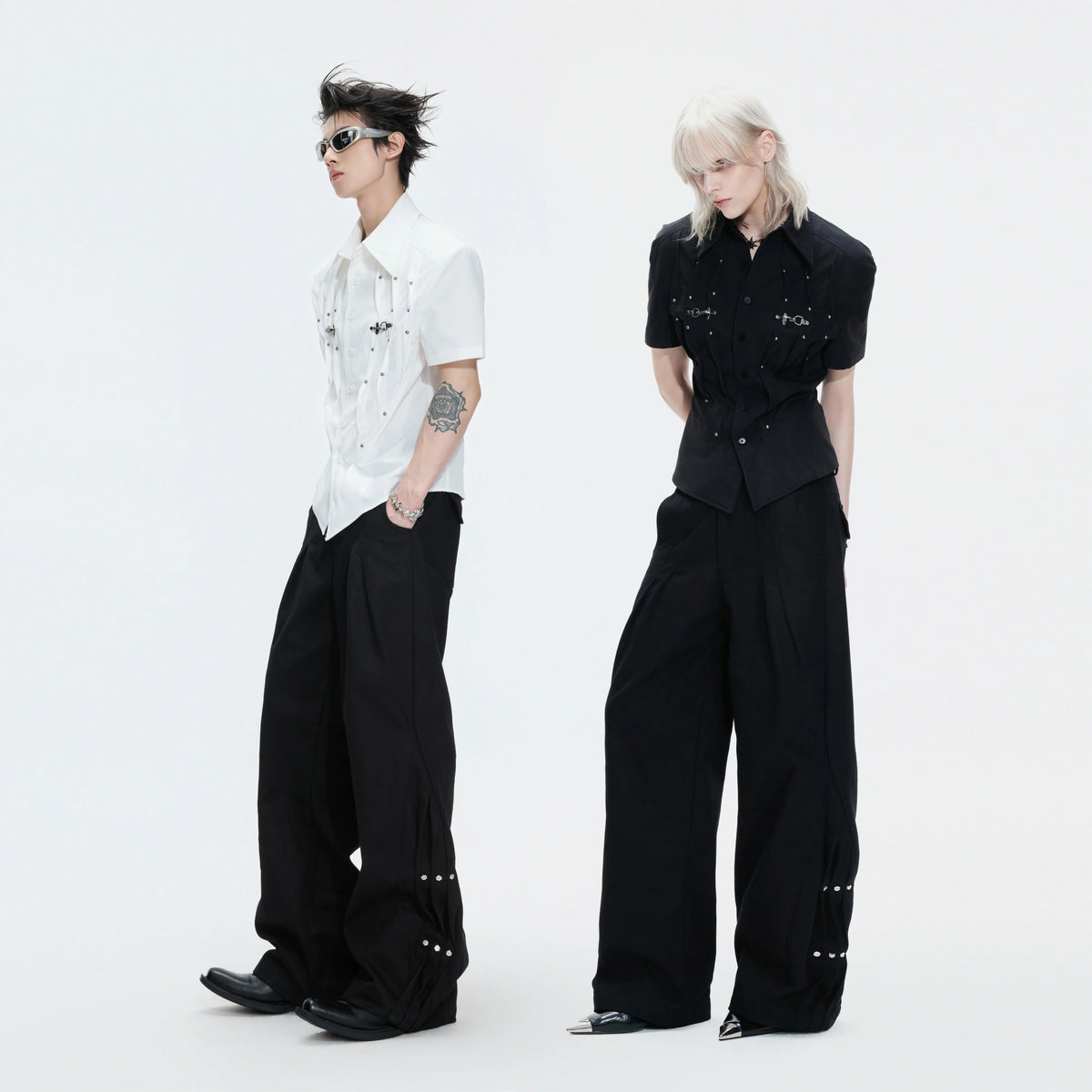 Pleated Waist-Cinched Short-Sleeve Shirt | Avant-Garde - main image 3