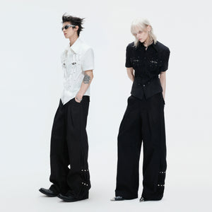 Pleated Waist-Cinched Short-Sleeve Shirt | Avant-Garde - main image 3