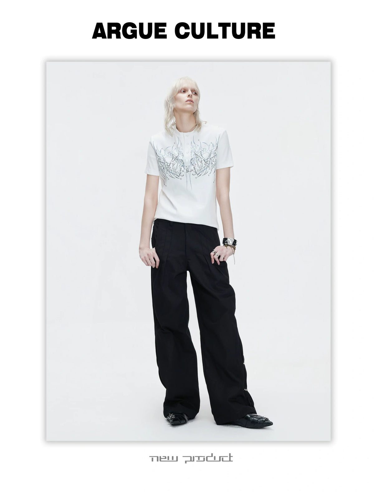 Pleated Rivet Straight-Leg Jeans | Cotton Denim - description image 4