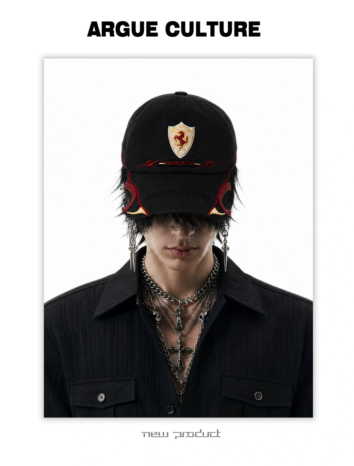 Embroidered Racing Baseball Cap in Washed Cotton Twill - description image 2