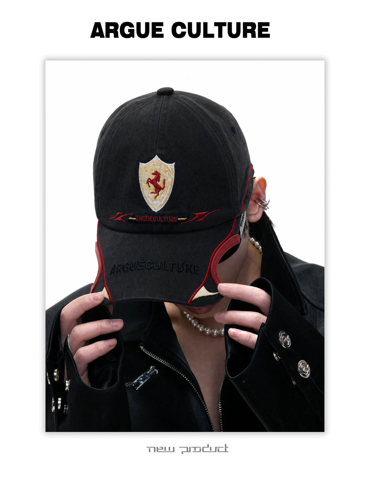 Embroidered Racing Baseball Cap in Washed Cotton Twill - description image 4