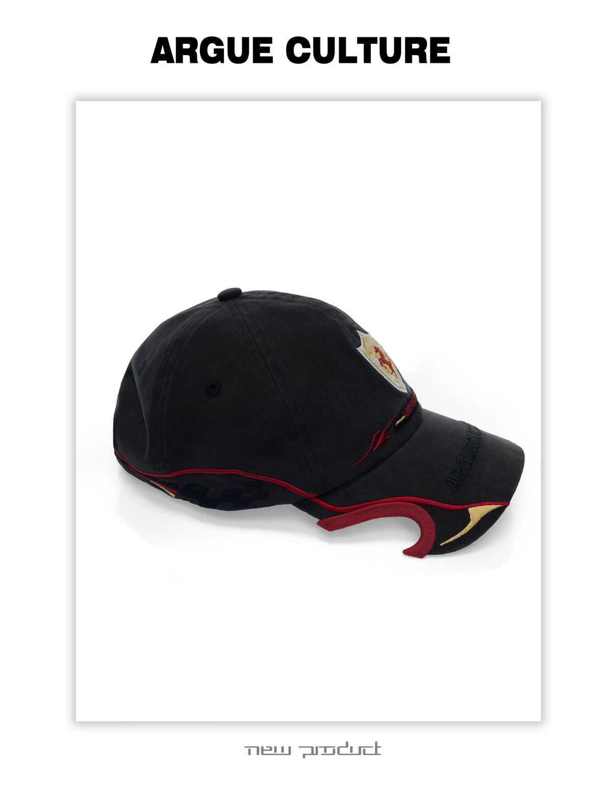 Embroidered Racing Baseball Cap in Washed Cotton Twill - description image 5