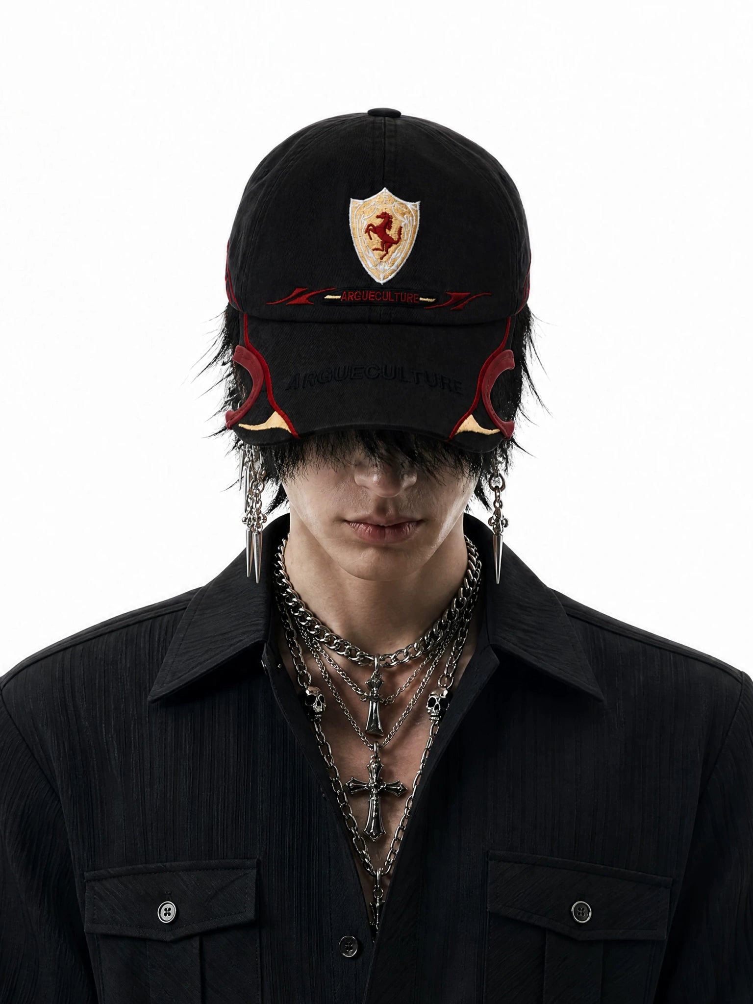 Embroidered Racing Baseball Cap in Washed Cotton Twill - main image 2