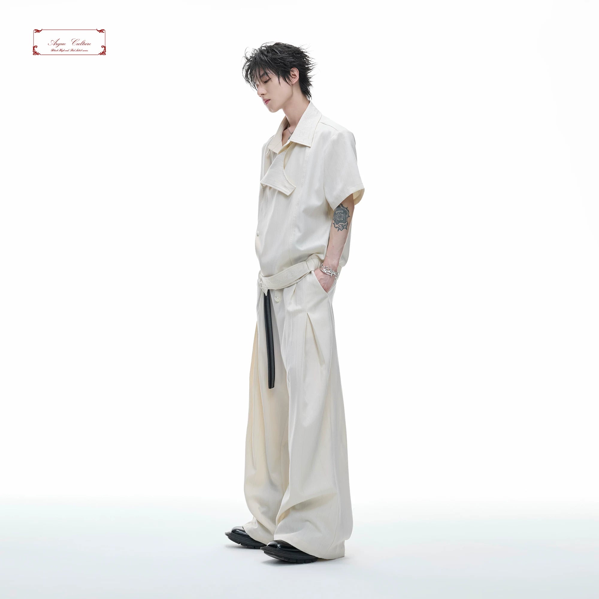 Deconstructed Striped Shirt Set | Relaxed Short Sleeve - main image 2