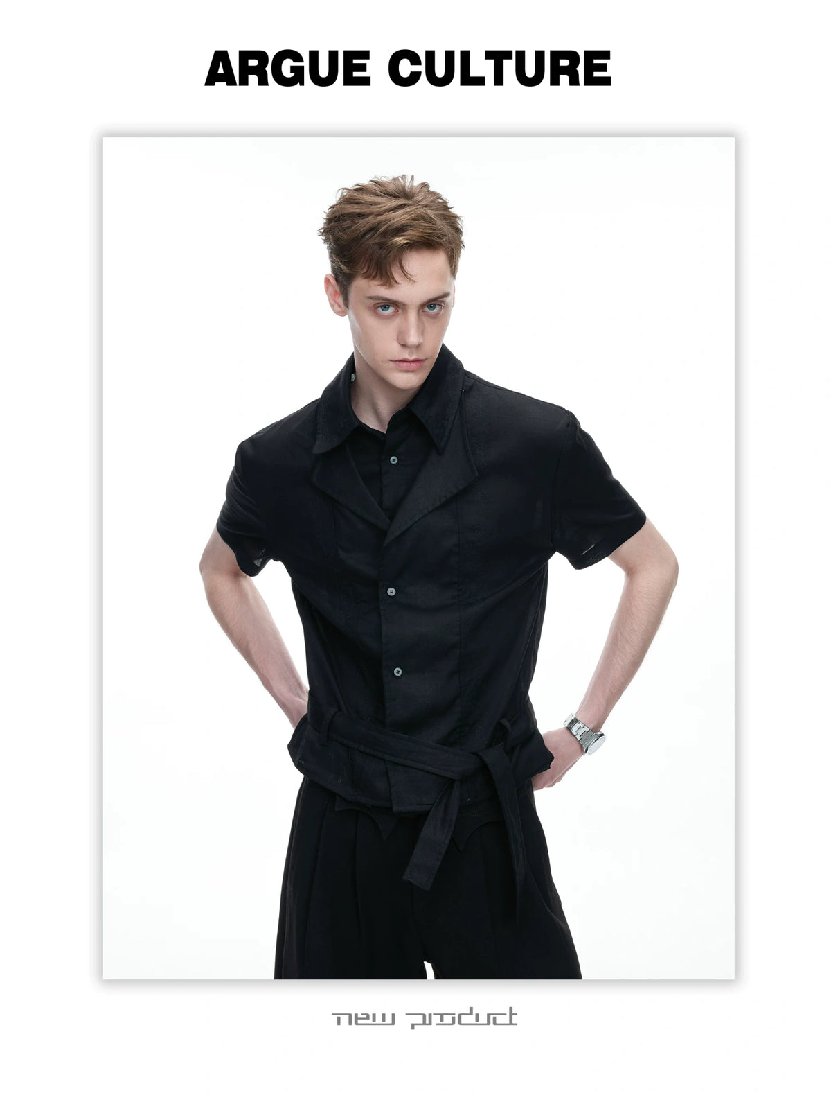 Relaxed Linen-Blend Embroidered Shirt with Spread Collar - description image 2