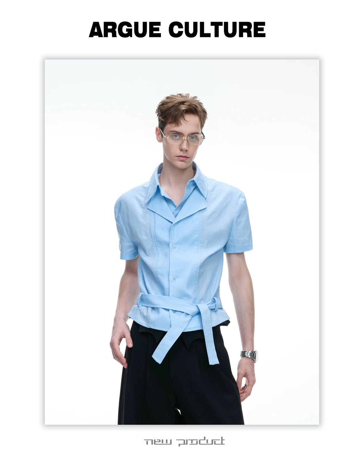 Relaxed Linen-Blend Embroidered Shirt with Spread Collar - description image 19