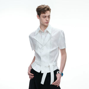 Relaxed Linen-Blend Embroidered Shirt with Spread Collar - main image 1