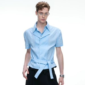 Relaxed Linen-Blend Embroidered Shirt with Spread Collar - main image 2