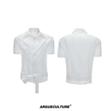 Relaxed Linen-Blend Embroidered Shirt with Spread Collar - White