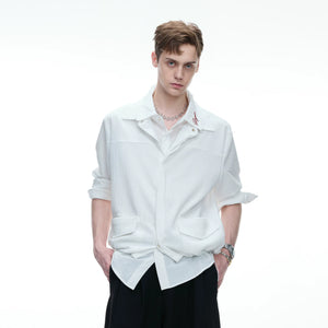 Layered Panel Button Shirt | Dark Street Style - main image 1