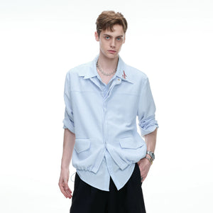 Layered Panel Button Shirt | Dark Street Style - main image 2