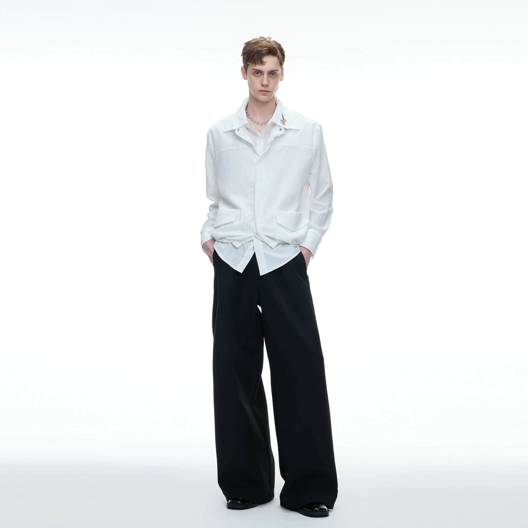 Layered Panel Button Shirt | Dark Street Style - main image 4