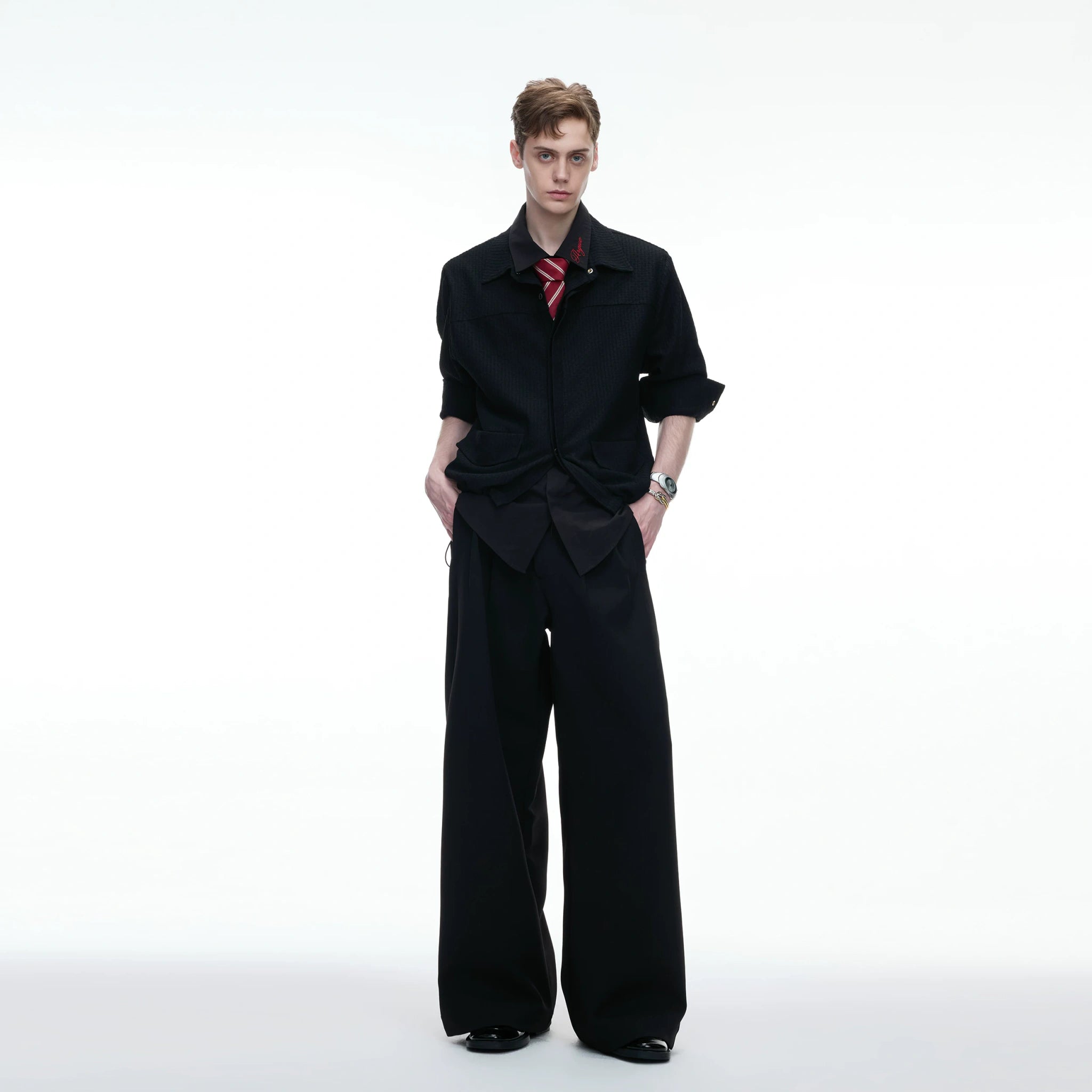 Layered Panel Button Shirt | Dark Street Style - main image 5