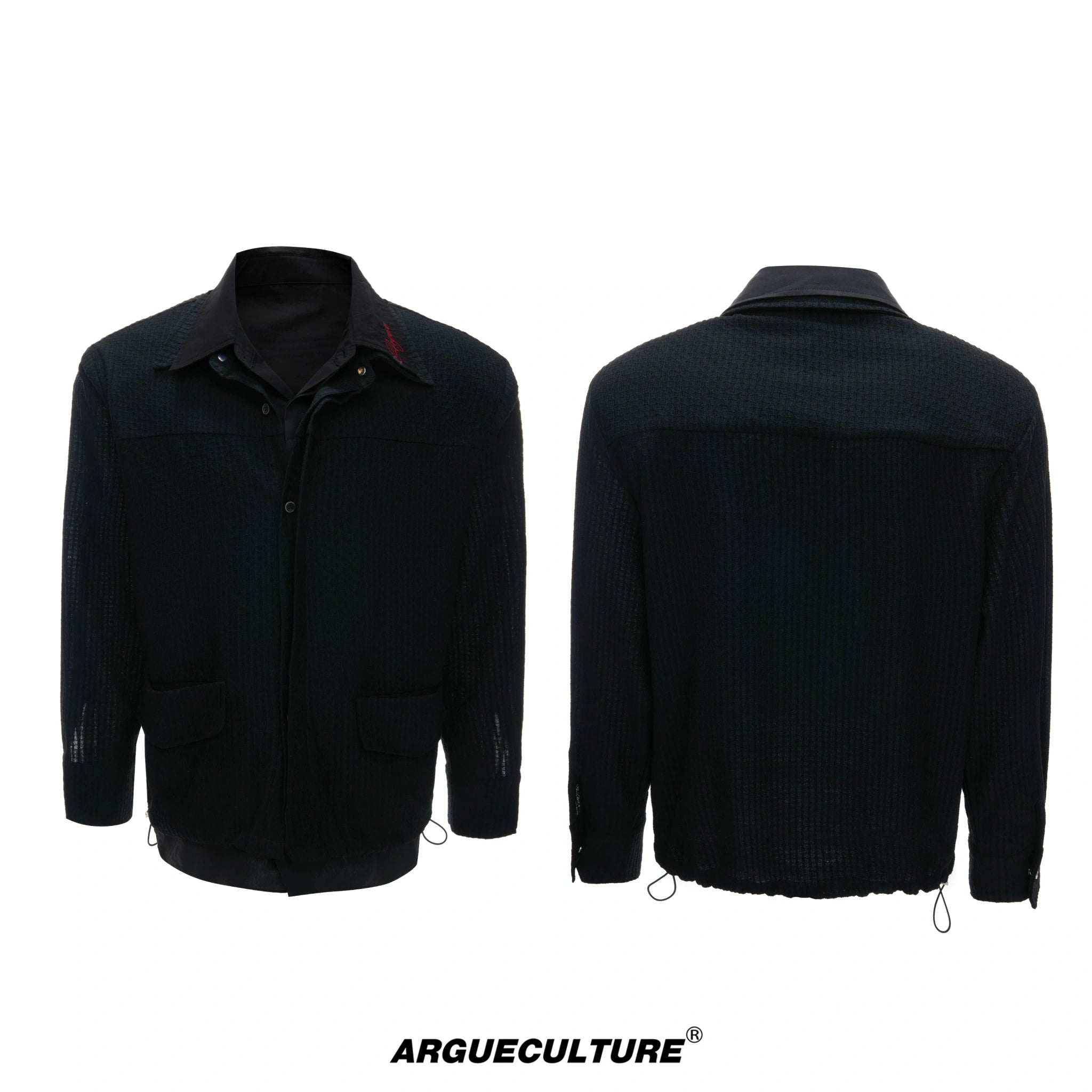 Layered Panel Button Shirt | Dark Street Style - Black