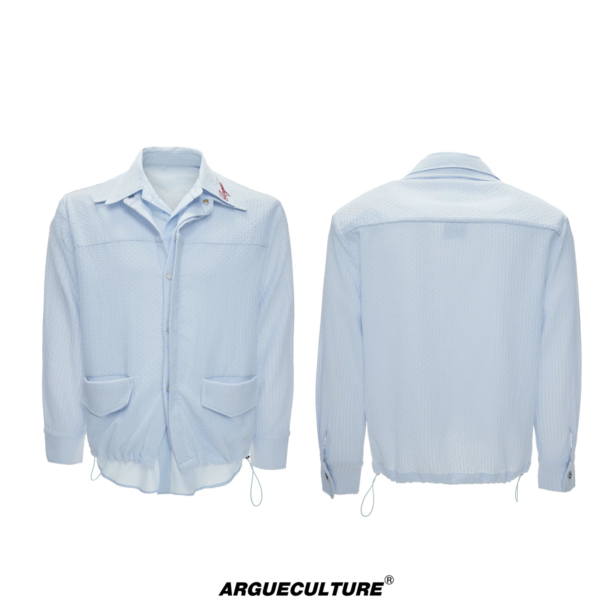 Layered Panel Button Shirt | Dark Street Style - Dark Blue