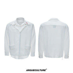 Layered Panel Button Shirt | Dark Street Style - White