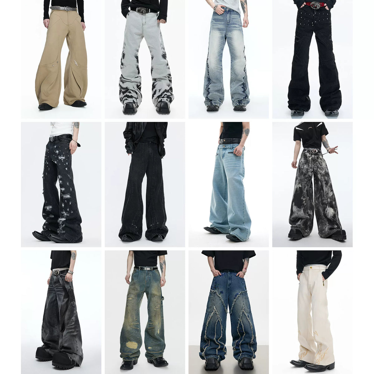 High-Waisted Straight-Leg Wide Pants for Streetwear - main image 2