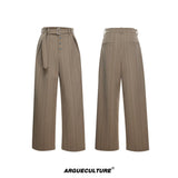 High-Waisted Straight-Leg Wide Pants for Streetwear - 1479 Khaki