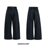 High-Waisted Straight-Leg Wide Pants for Streetwear - 0936 Black